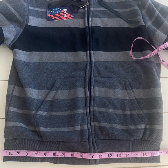 HAN Striped Sherpa Lined Sweat Full Zip Size - Picture 5 of 9